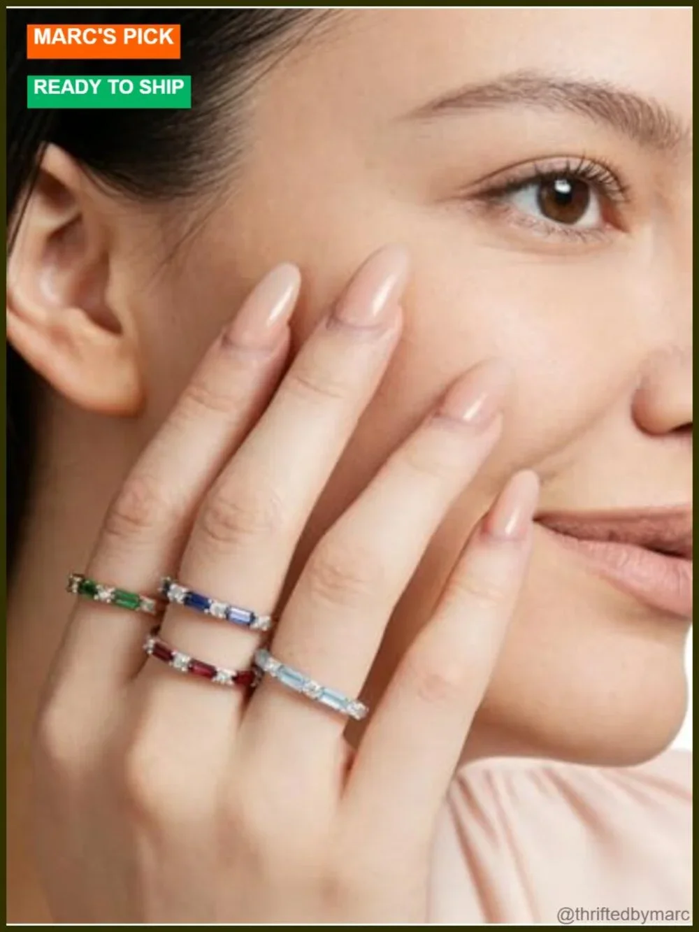 Emerald Cut CZ Half Eternity Band Sterling Silver